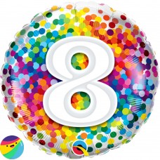 Folija balon - 8 mavrični konfeti Folija balon - 8 mavrični konfeti